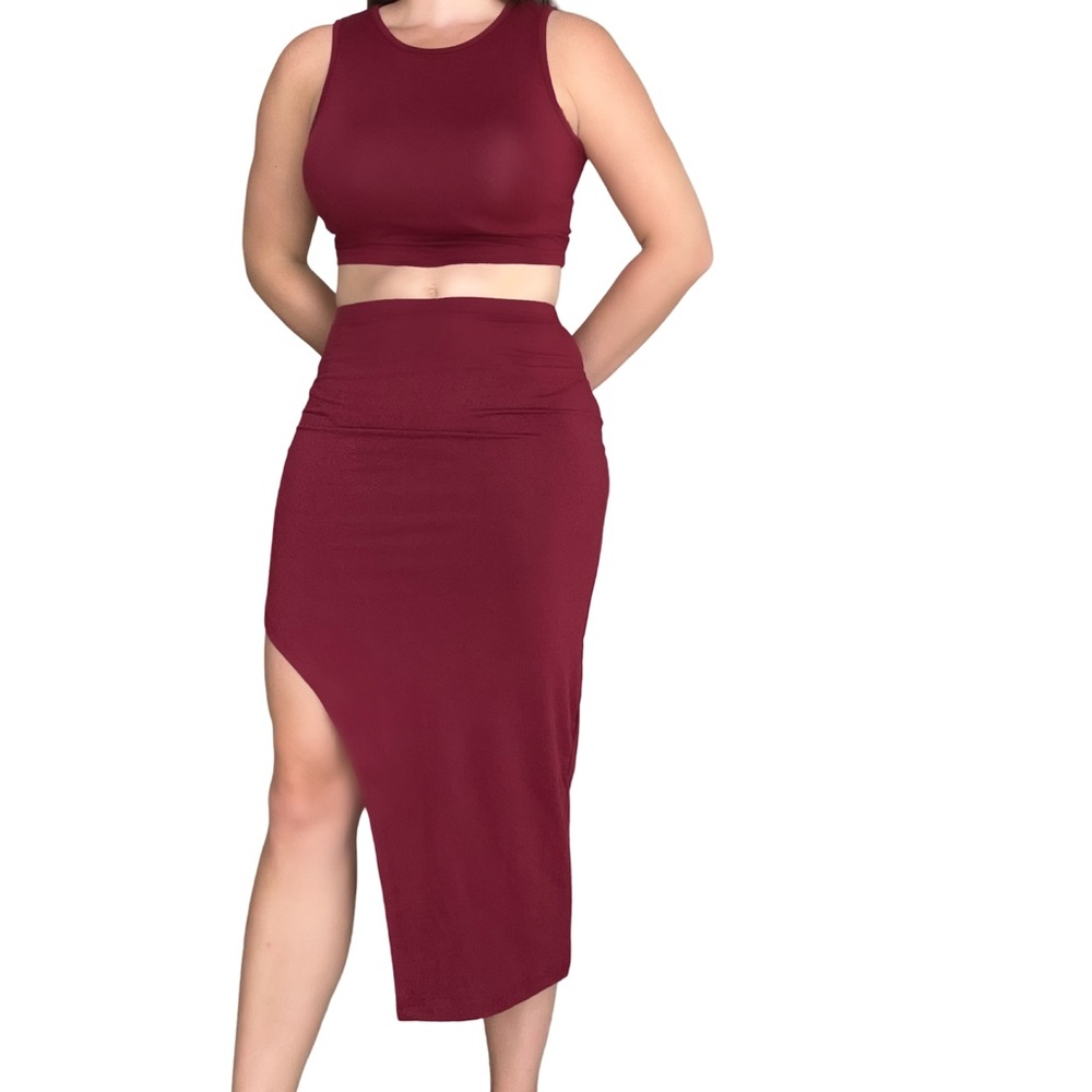 Two Piece crop top and skirt set